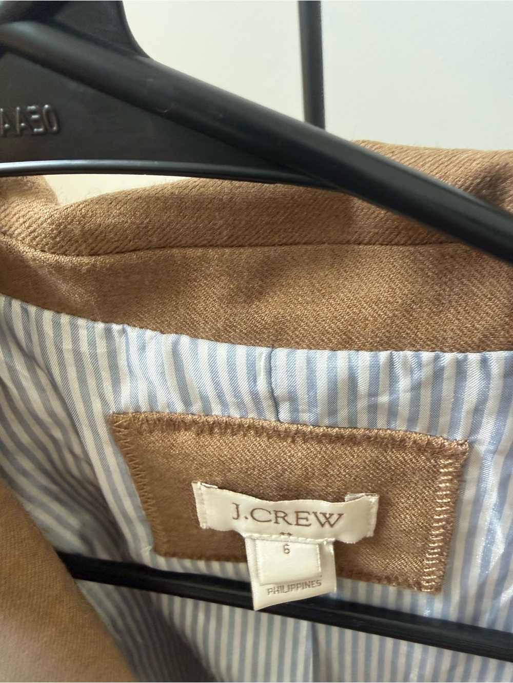 J. Crew Camel Blazer with Stripe Lining - Picture 2 of 3
